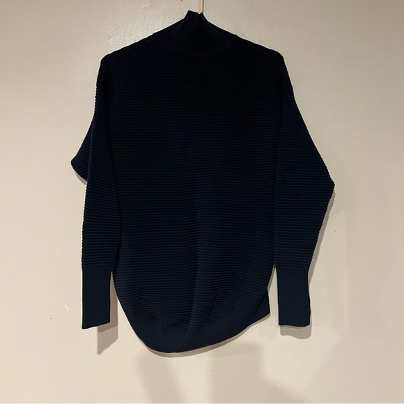 Offline By Aerie Home Stretch Quarter Zip Black Ribbed Size XS Oversized - Picture 8 of 11